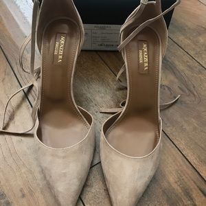 Aquazzurra Heart Breaker Pump- Suede Biscotto